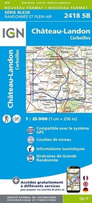 Wandelkaart 2418 SB Château-Landon & Corbeilles - IGN