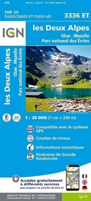 Wandelkaart 3336 ET Les Deux Alpes- Olan & Muzelle - IGN