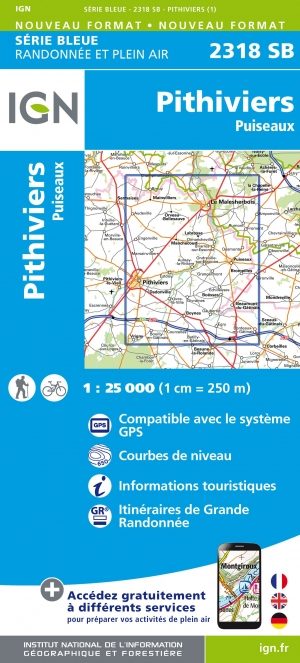 Wandelkaart 2318 SB Pithiviers & Puiseaux - IGN