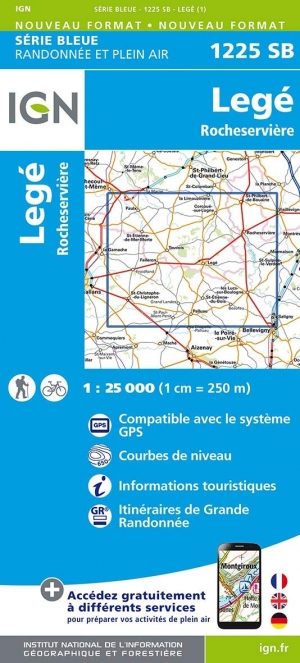 Wandelkaart 1225 SB Le Poiré-sur-Vie & Legé - IGN