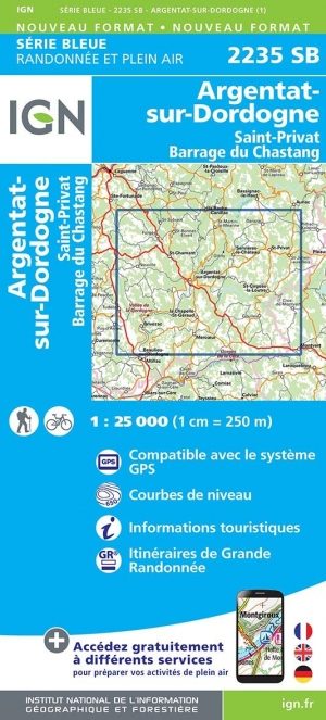 Wandelkaart 2235 SB Argentat - IGN
