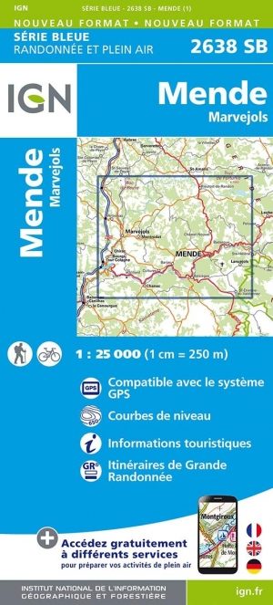Wandelkaart 2638 SB Mende & Marvejols - IGN