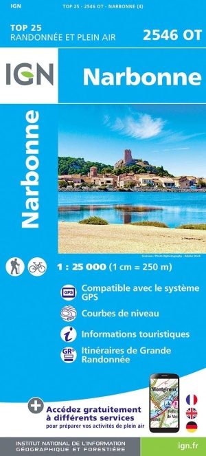 Wandelkaart 2546 OT Narbonne - IGN