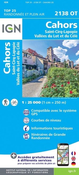 Wandelkaart 2138 OT Cahors & St-Cirq-Lapopie - IGN
