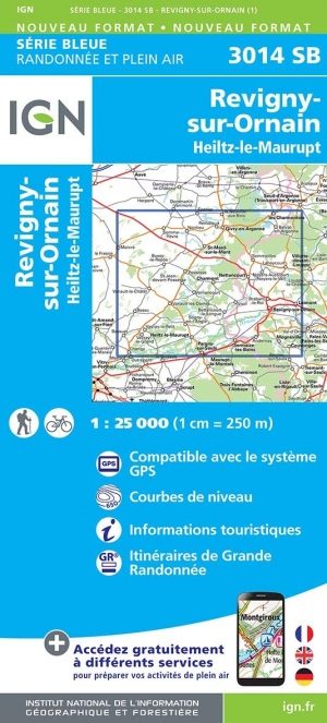 Wandelkaart 3014 SB Revigny-sur-Ornain - IGN