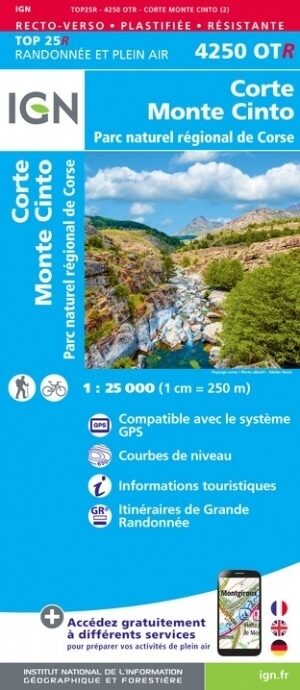 Wandelkaart 4250 OT(R) Corte & Monte Cinto - IGN