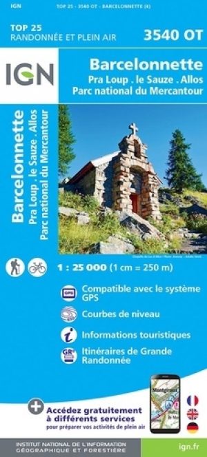 Wandelkaart 3540 OT Barcelonnette & Pra-Loup - IGN