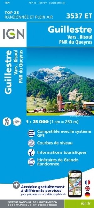 Wandelkaart 3537 ET Guillestre & Vars Risoul - IGN