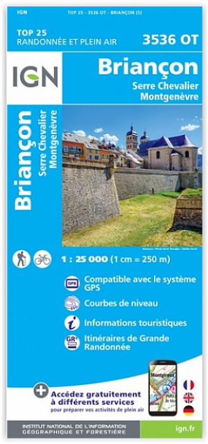 Wandelkaart 3536 OT Briançon & Serre-Chevalier - IGN