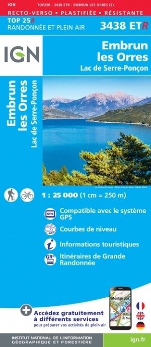 Wandelkaart 3438 ET(R) Embrun & Les Orres - IGN
