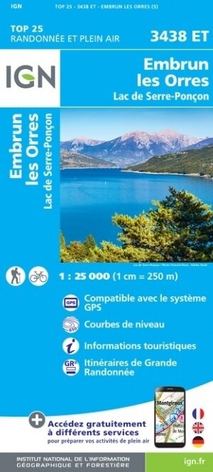 Wandelkaart 3438 ET Embrun & Les Orres - IGN