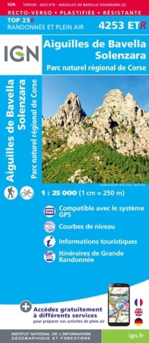 Wandelkaart 4253 ET(R) Aiguilles de Bavella - Solenzara - IGN