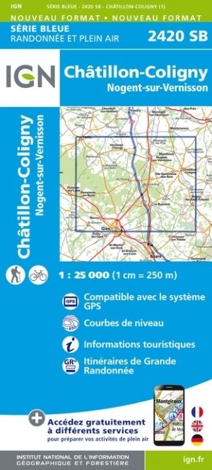 Wandelkaart 2420 SB Châtillon-Coligny & Nogent-en-Vernisson