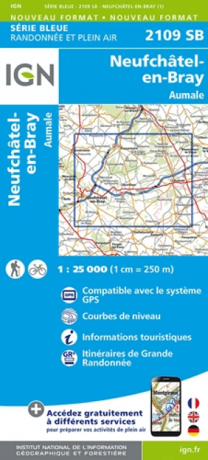 Wandelkaart 2109 SB - Neufchâtel-en-Bray & Aumale - IGN