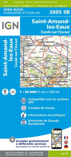 Wandelkaart 2605 SB St-Amand-les-Eaux & Condé-sur-l'Escaut- IGN