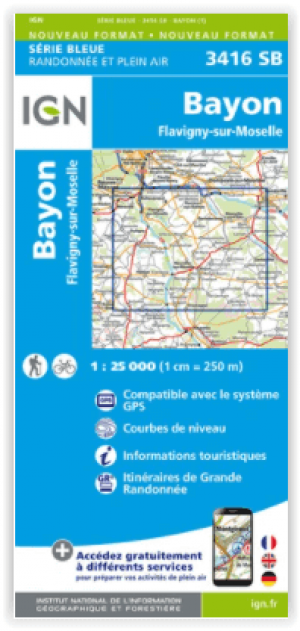 Wandelkaart 3416 SB Bayon & Flavigny-sur-Moselle - IGN