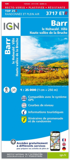 Wandelkaart 3717 ET(R) Barr- Le Howald & Villé - IGN