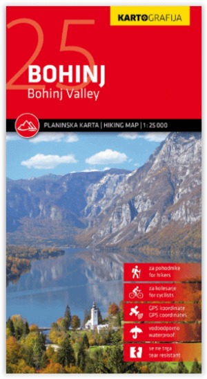 Wandelkaart Bohinj Vallei Slovenië - Kartografia