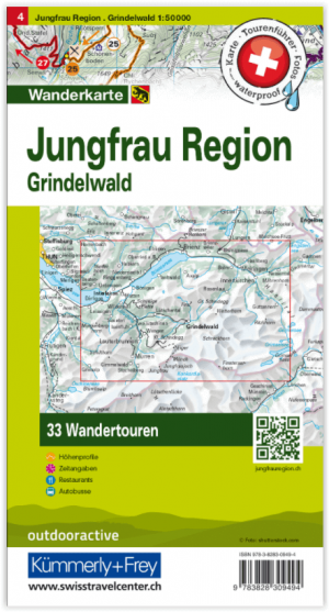 Wandelkaart 4 Jungfrau Regio & Grindelwald - K&F
