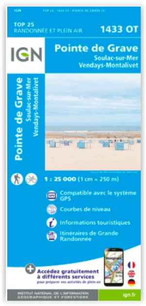 Wandelkaart 1433 OT Soulac-sur-Mer & Vendays-Montalivet