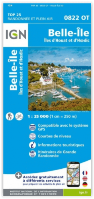Wandelkaart 0822 OT Belle-Ile- Ile d'Houat & d'Hoëdic - IGN