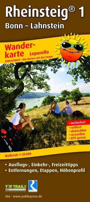 Wandelkaart 466 Rheinsteig 1 - Publipress