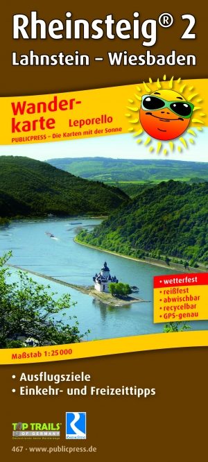 Wandelkaart 467 Rheinsteig 2 - Pubipress