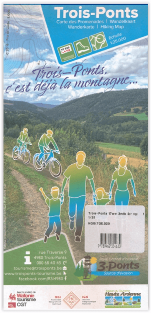 Wandelkaart Trois-Ponts België - NGI