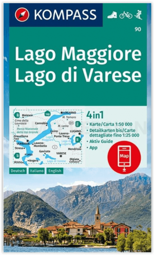 Wandelkaart 90 Lago Maggiore & Lago di Varese - Kompass