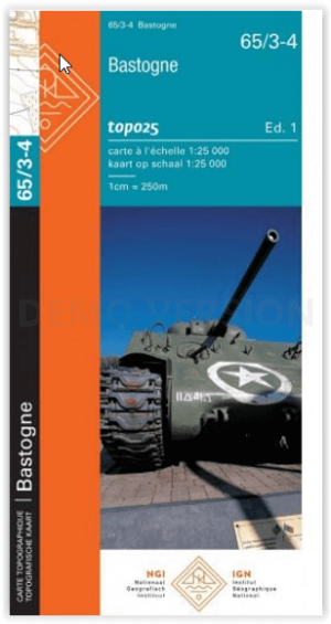 TOPO Wandelkaart 65/3-4 Bastogne - Bastenaken - NGI