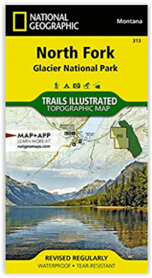 Wandelkaart 313 North Fork- Glacier National Park - Nat Geo