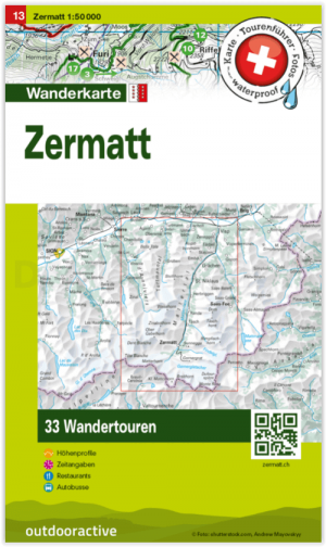 Wandelkaart 13 Zermatt - K&F