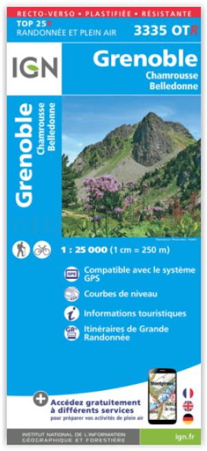Wandelkaart 3335 OT(R) Grenoble- Chamrousse & Belledonne