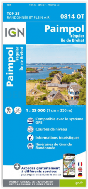 Wandelkaart 0814 OT Paimpol- Tréguier & Ile de Bréhat - IGN