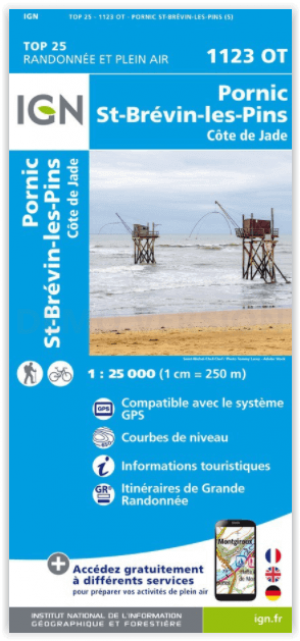 Wandelkaart 1123 OT Pornic & Saint-Brévin-les-Pins - IGN