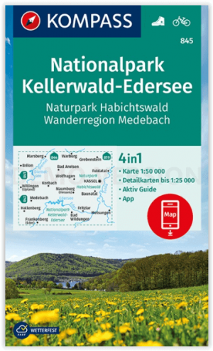 Wandelkaart 845 Nationalpark Kellerwald-Edersee - Kompass