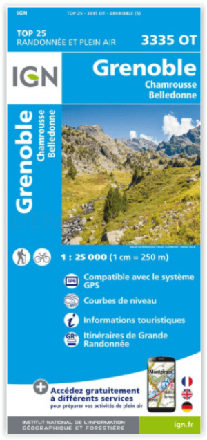 Wandelkaart 3335 OT Grenoble & Chamrousse - IGN