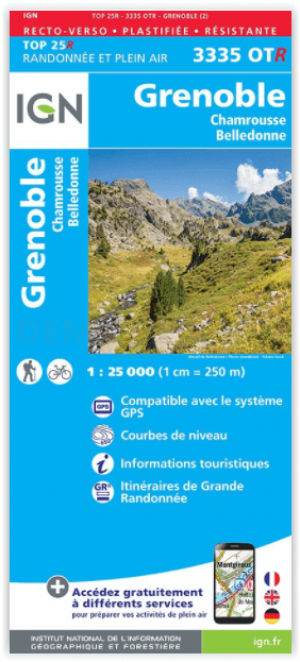 Wandelkaart 3335 OT(R) Grenoble & Chamrousse - IGN