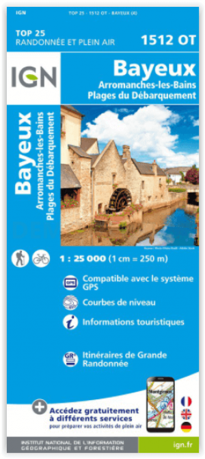 Wandelkaart 1512 OT Bayeux & Arromanches-les-Bains - IGN
