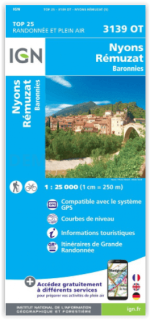 Wandelkaart 3139 OT Nyons- Rémuzat & Baronnies - IGN