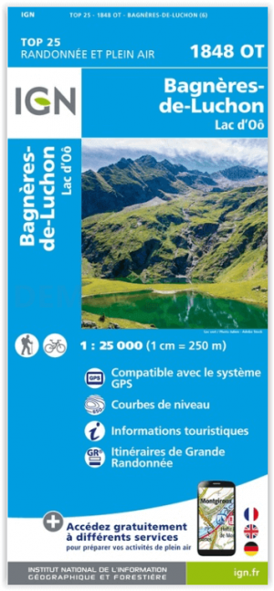Wandelkaart 1848 OT Bagnères-de-Luchon - Lac d'Oô - IGN