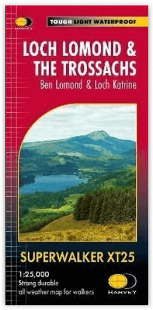 Wandelkaart XT25 Loch Lomond & The Trossachs - Harvey maps