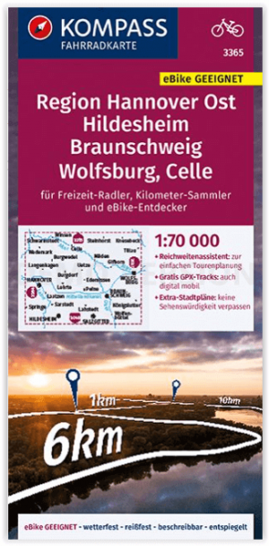 Fietskaart 3365 Hannover Ost- Hildesheim & Braunschweig - Kompass