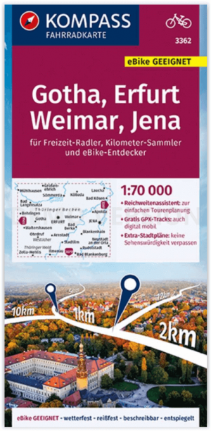 Fietskaart 3362 Gotha- Erfurt- Weimar & Jena - Kompass