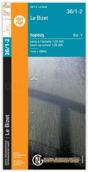 TOPO Wandelkaart 36/1-2 Le Bizet - NGI