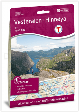 Wandelkaart 2811 Turkart Vesterålen Hinnøya Sør - Nordeca
