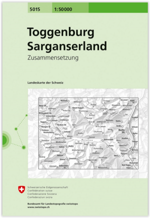 Wandelkaart 5015 Toggenburg - Sarganserland - Swisstopo