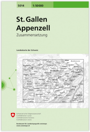 Wandelkaart 5014 St-Gallen - Appenzell - Swisstopo