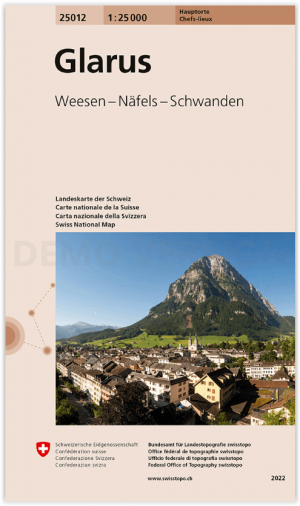 Wandelkaart 25012 Glarus - Swisstopo