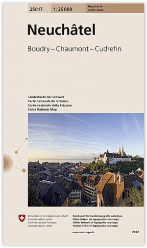 Wandelkaart 25017 Neuchâtel Zwitserland- Swisstopo